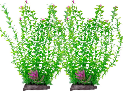 Aquarium Plastic Plants Aquarium Decor Artificial Fish Tank Plants,Tall Fish Tank Decorations, Extra Large Aquarium Plant 20.4-Inch Tall,2Pcs