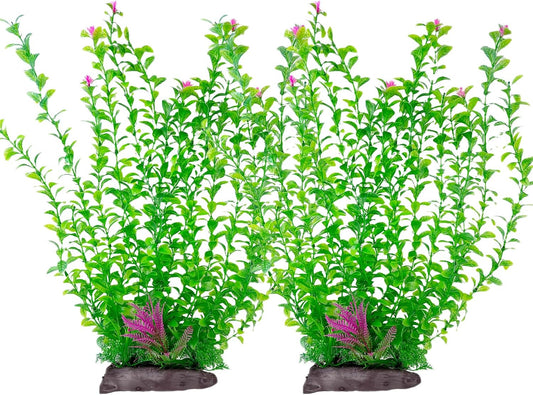 Aquarium Plastic Plants Aquarium Decor Artificial Fish Tank Plants,Tall Fish Tank Decorations, Extra Large Aquarium Plant 20.4-Inch Tall,2Pcs